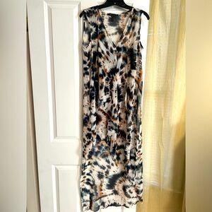 BCBGMaxAzria Tara Sheer High-low Tie-Dye Dress - S